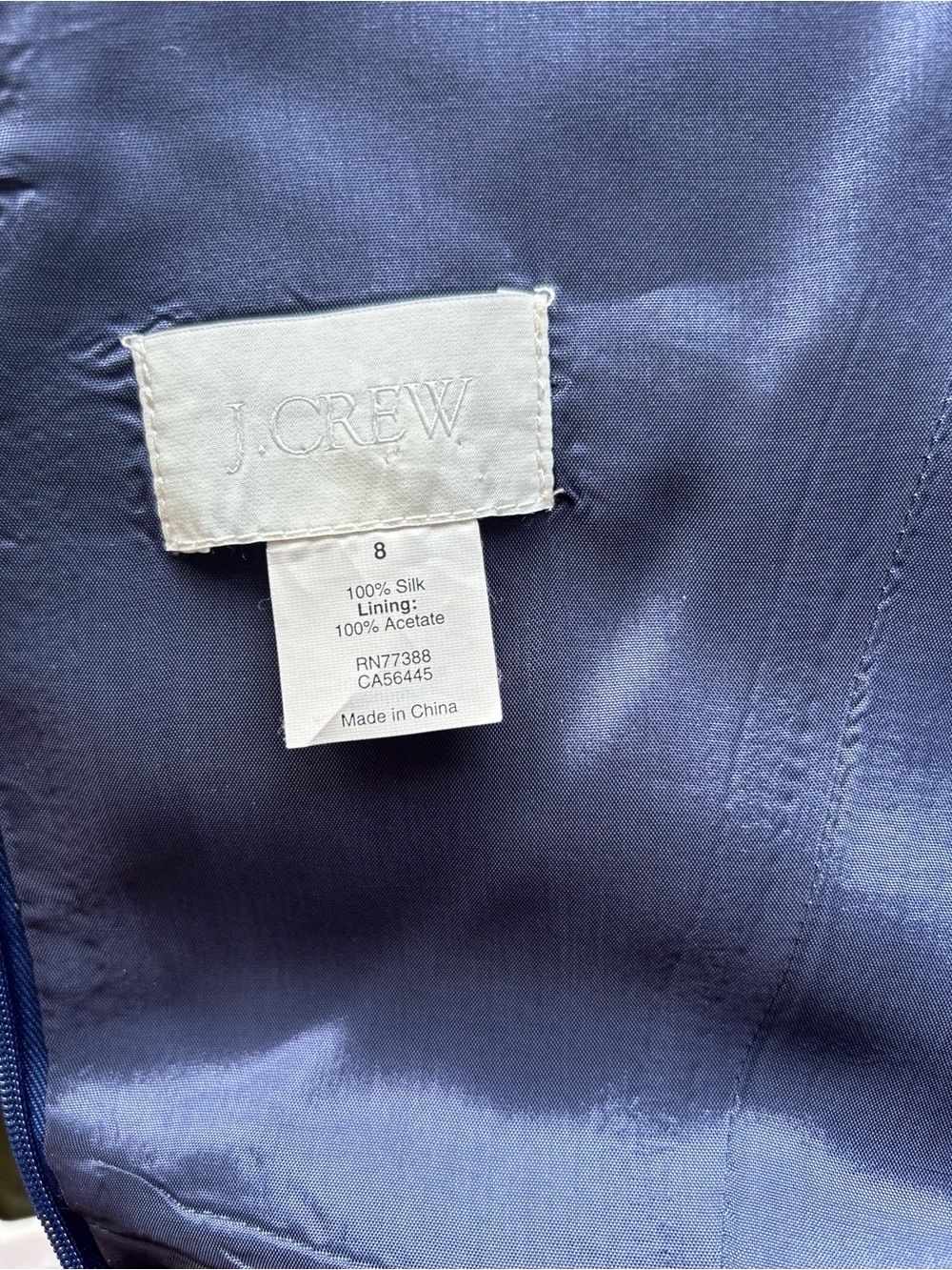 J.Crew Blue Silk Wrap Dress Size 8 Sleeveless V Neck Cocktail - Picture 4 of 4